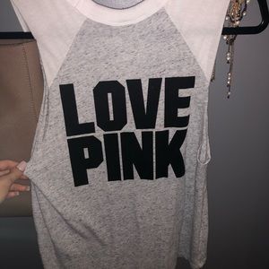 PINK by Victoria’s Secret Cut Off Baseball T-shirt